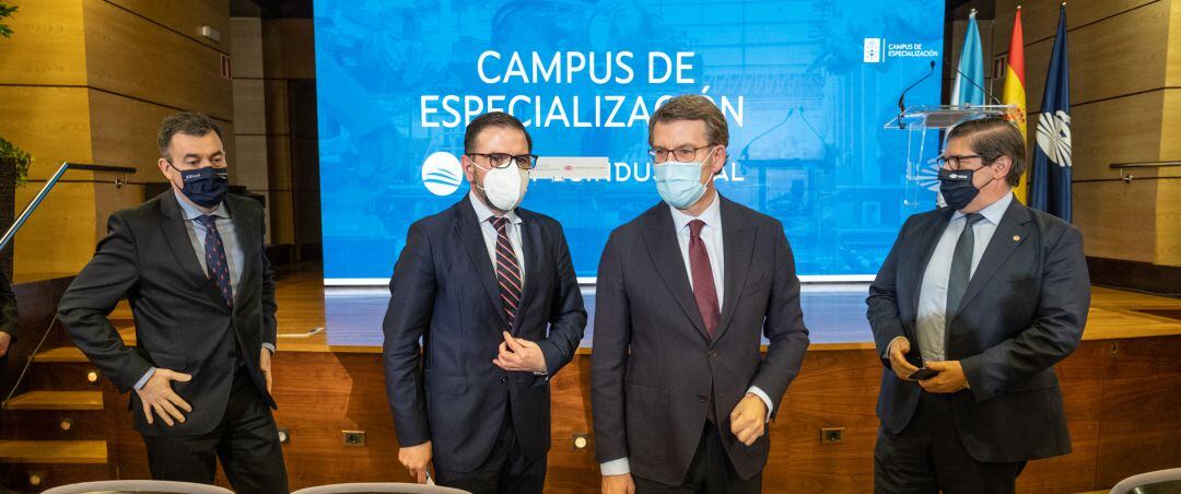 Román Rodríguez, Ángel Mato, Feijóo y Xulio Abalde en Ferrol