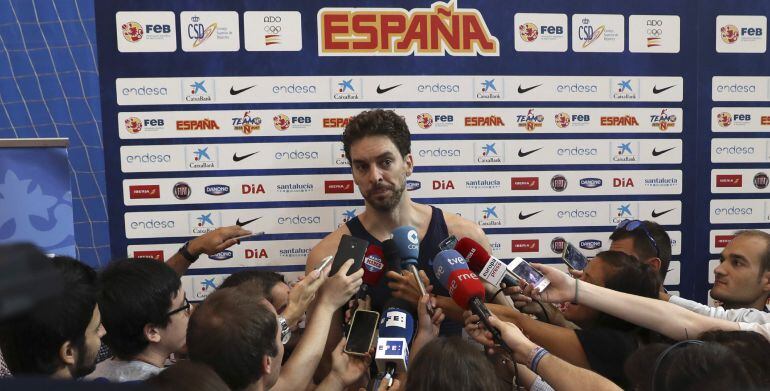 Pau Gasol, tras un entrenamiento de la selección española de cara al Eurobasket 2017.