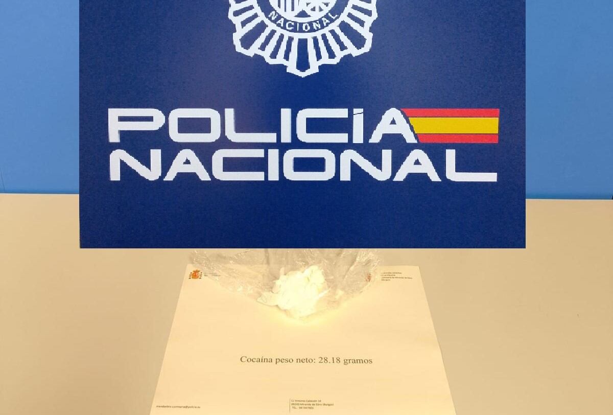 Imagen de la cocaína que estaba en poder de la persona detenida. / Foto: Policía Nacional