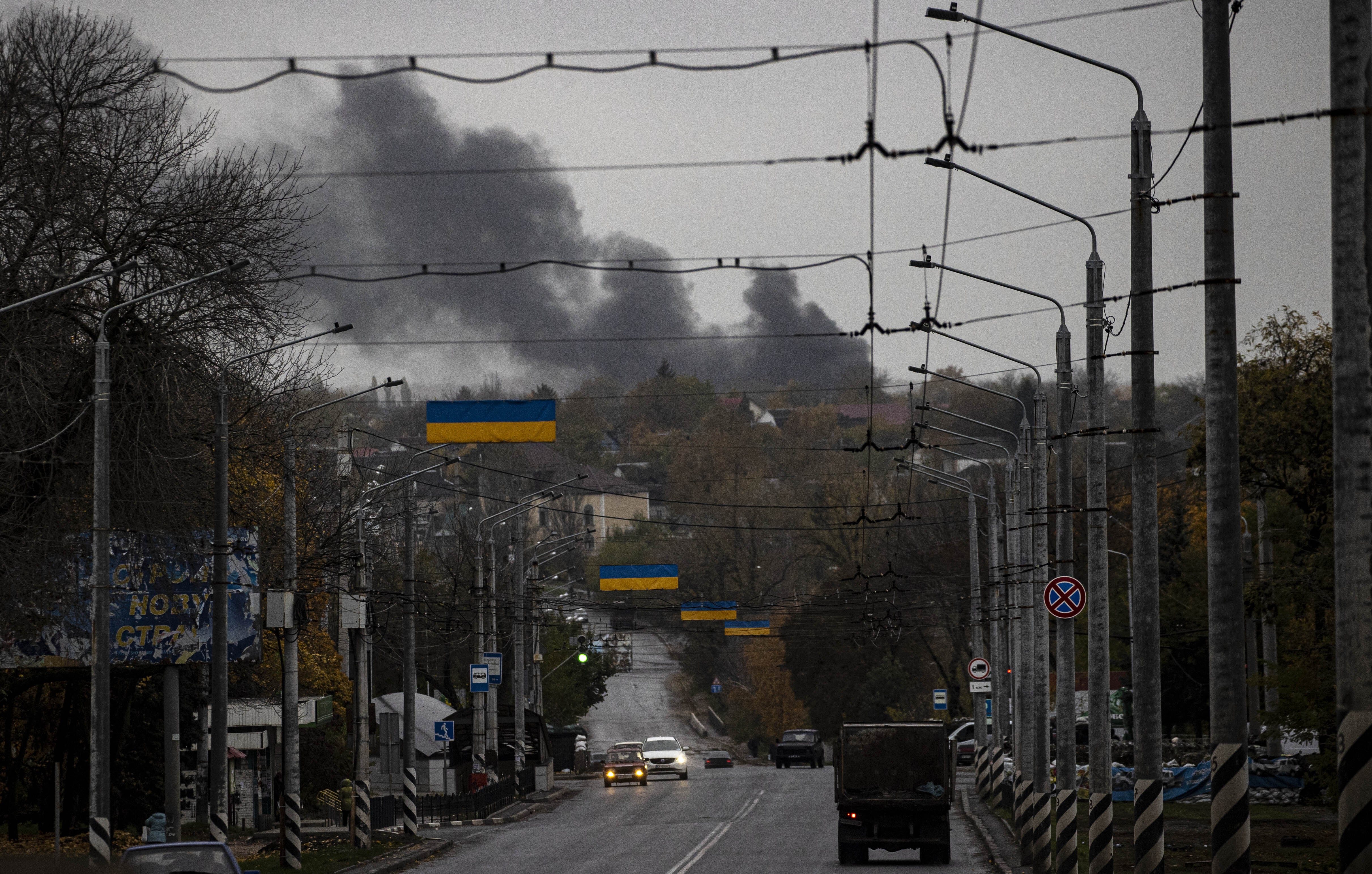 Una ciudad ucraniana, tras un bombardeo.