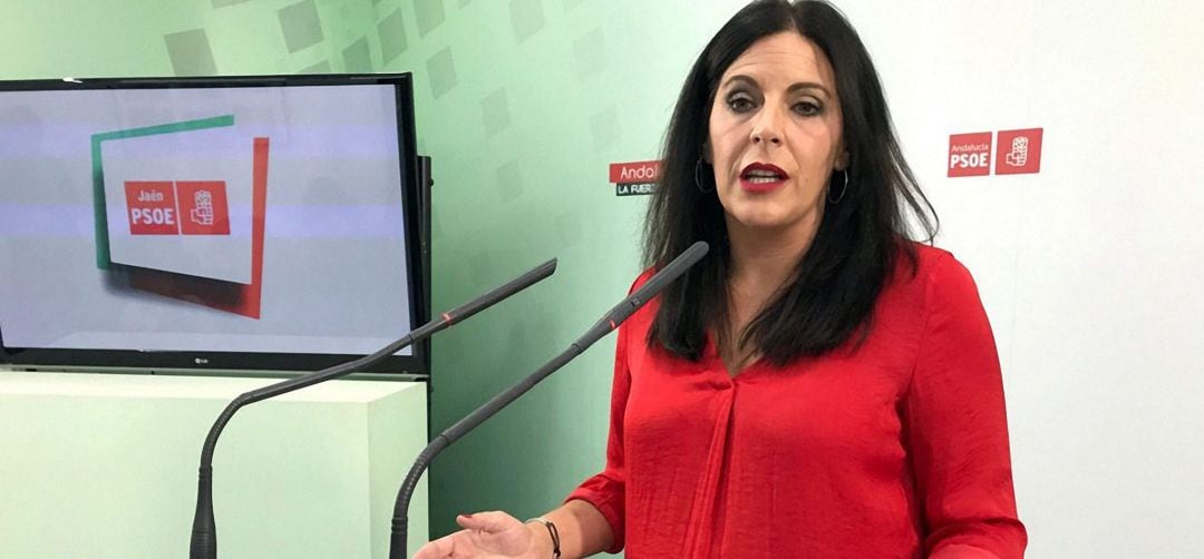 Ángeles Férriz en la sede del PSOE de Jaén.