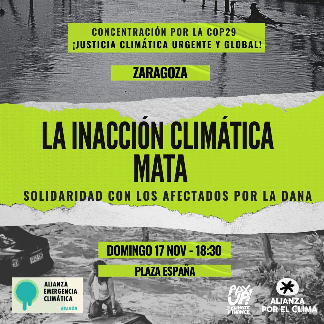 Convocatoria de la Concentración Alianza por la Emergencia Climática de Aragón