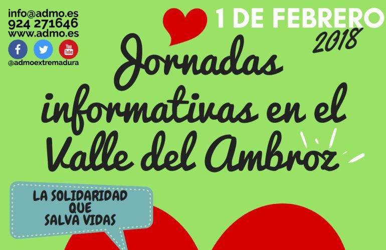 Parte del cartel anunciador de las jornadas sobre trasplante de médula ósea en el Ambroz