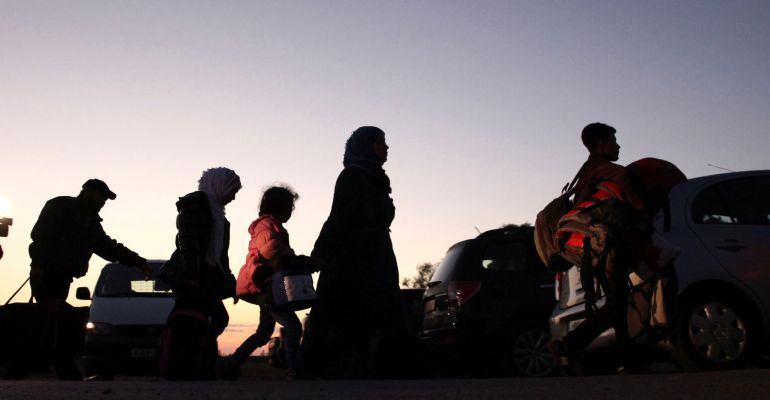 Refugiados sirios en el campo de Kokkinotrimithia, Chipre