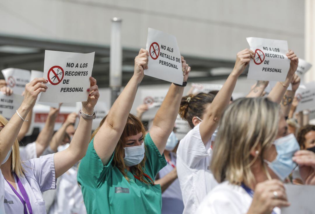 Personal sanitario protesta por los recortes. Archivo. 