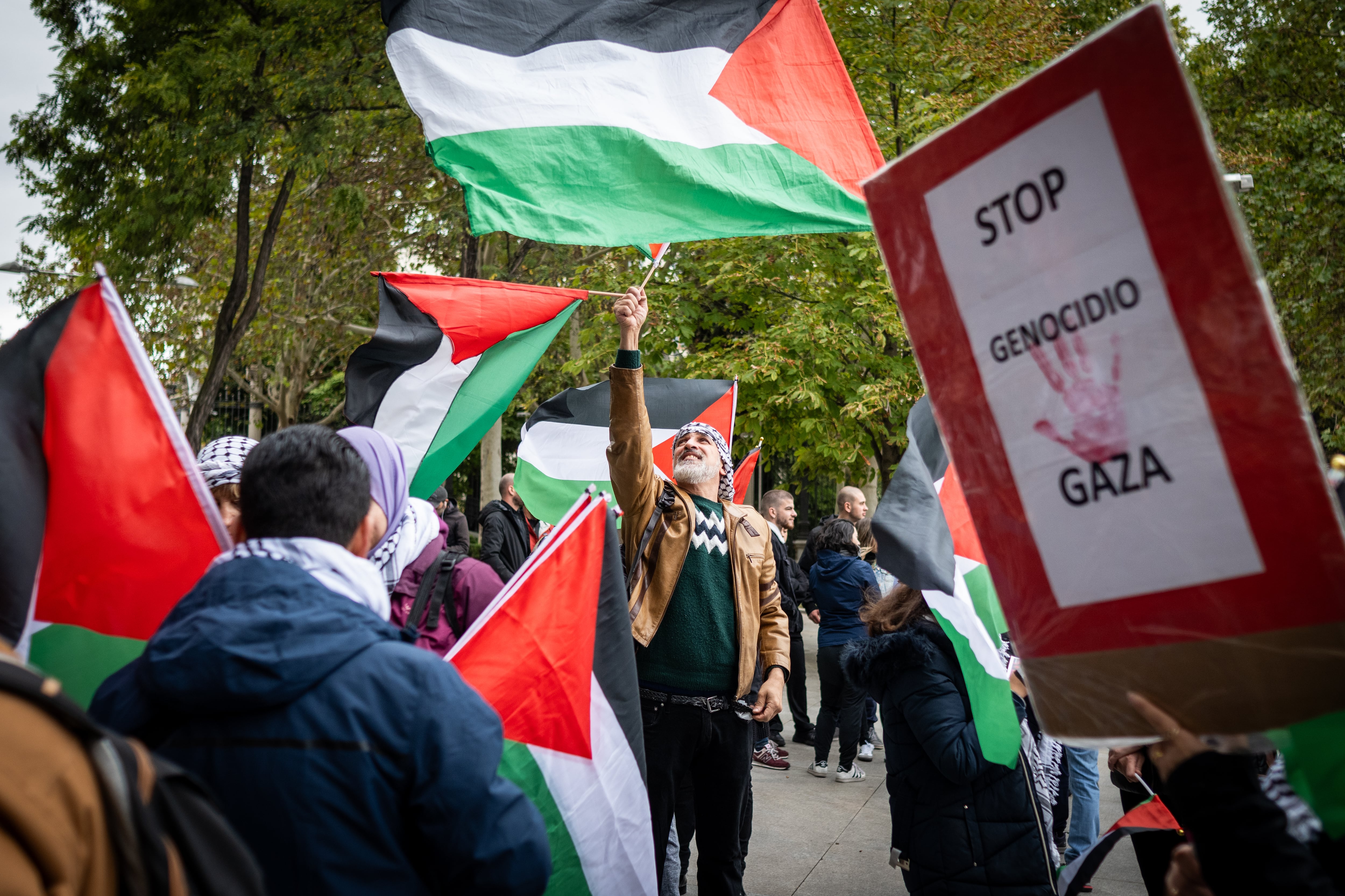 Manifestación por Palestina bajo el lema &#039;No a la barbarie. No a la guerra. Alto el fuego&#039; del pasado mes de octubre en Madrid