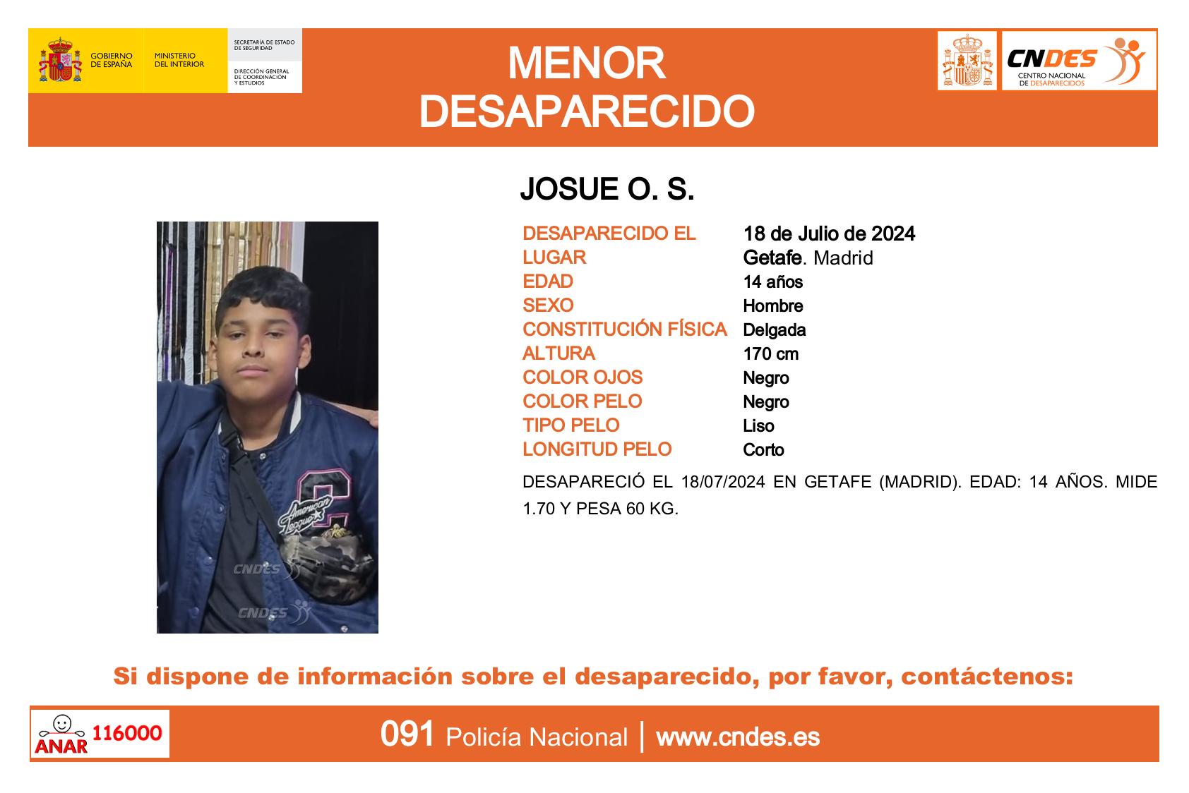 El menor de 14 años desaparecido en Getafe