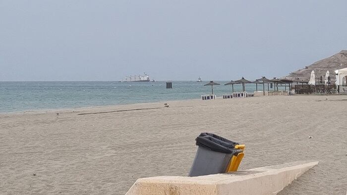 Estado del barco desde la playa