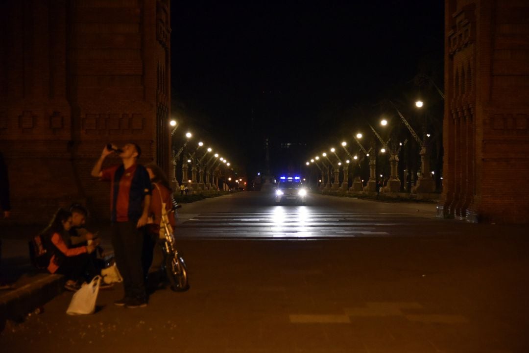 El Arco de Triunfo de la ciudad de Barcelona, durante las últimas horas con el estado de alarma en vigor