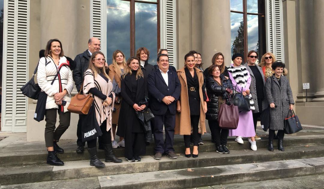 La delegación del Cluster de la Moda de San Sebastián que ha visitado Florencia. 