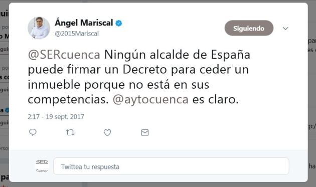 Así contestó el alcalde en septiembre a través de sus redes sociales a la petición de los vecinos