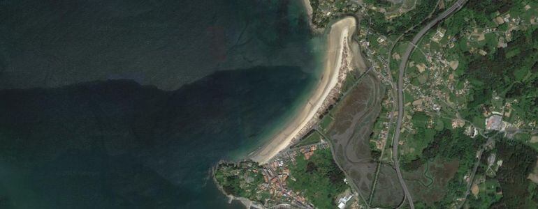 Vista aérea de la playa de Miño