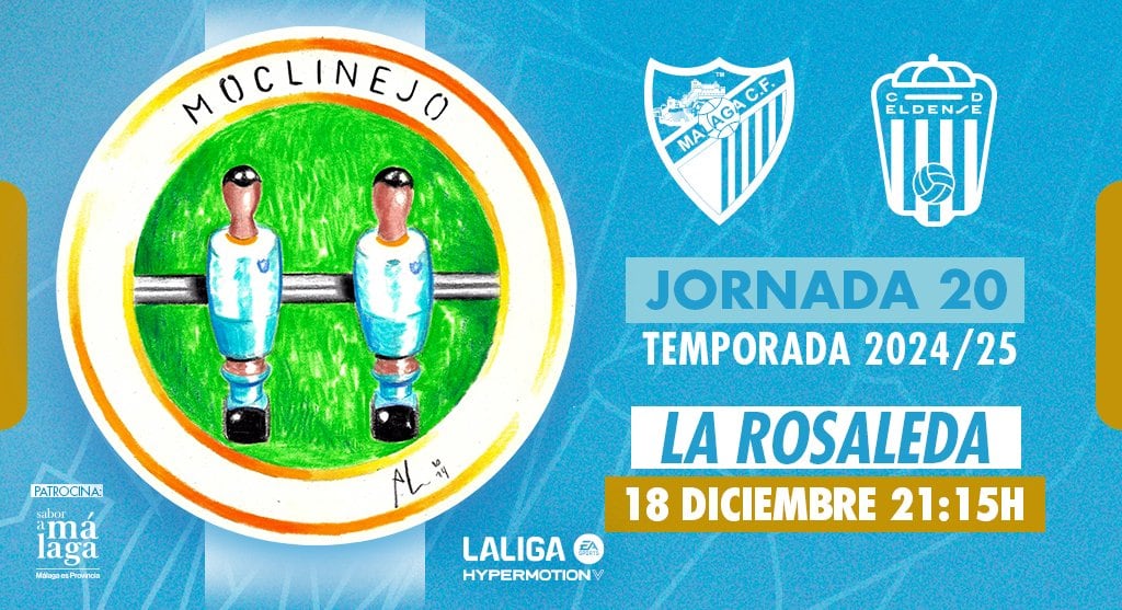 El Málaga se enfrenta este miércoles al Eldense en la vigésima jornada de LaLiga Hypermotion