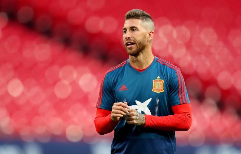 Sergio Ramos entrenando en Londres