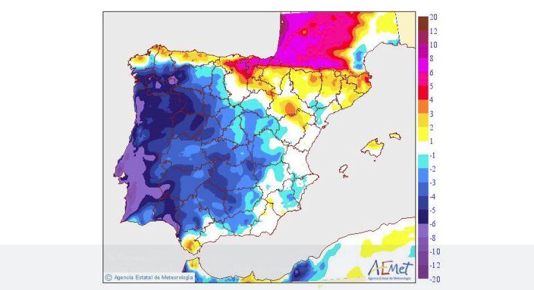 Previsión de descenso de las temperaturas máximas para el 29 de agosto. 