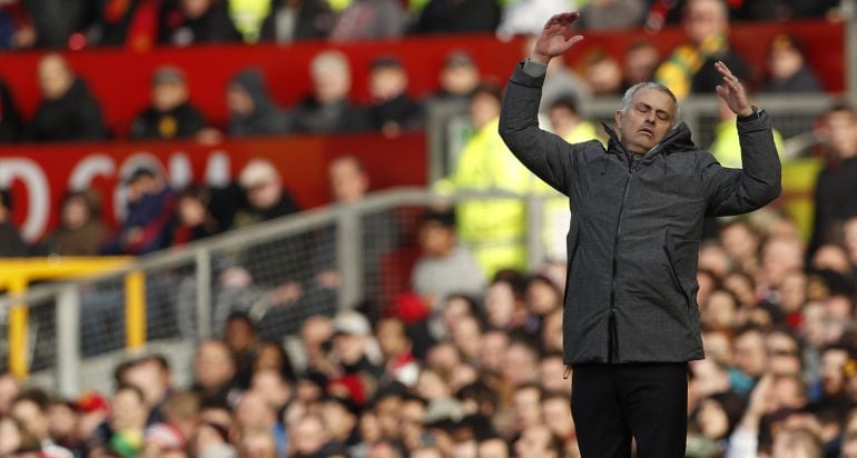 El técnico portugués de United José Mourinho.