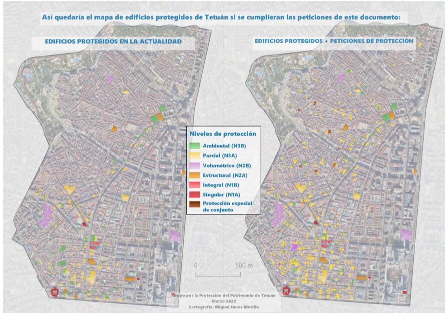 Gráficos del informe que pide la protección para más de 200 edificios de estilo Neomudéjar en Tetuán