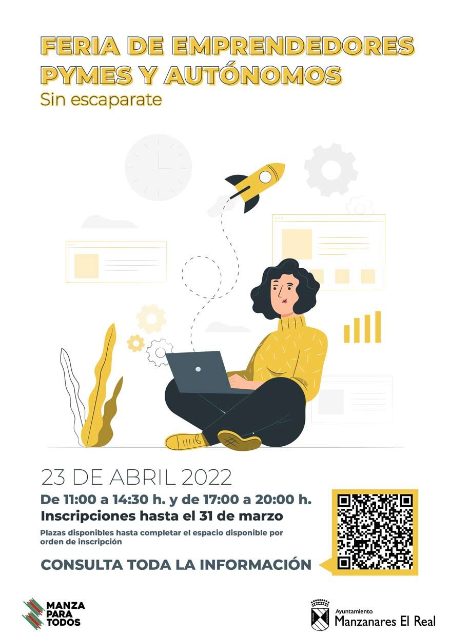 Cartel de la Feria de Emprendedores, Pymes y Autónomos sin escaparate de Manzanares El Real