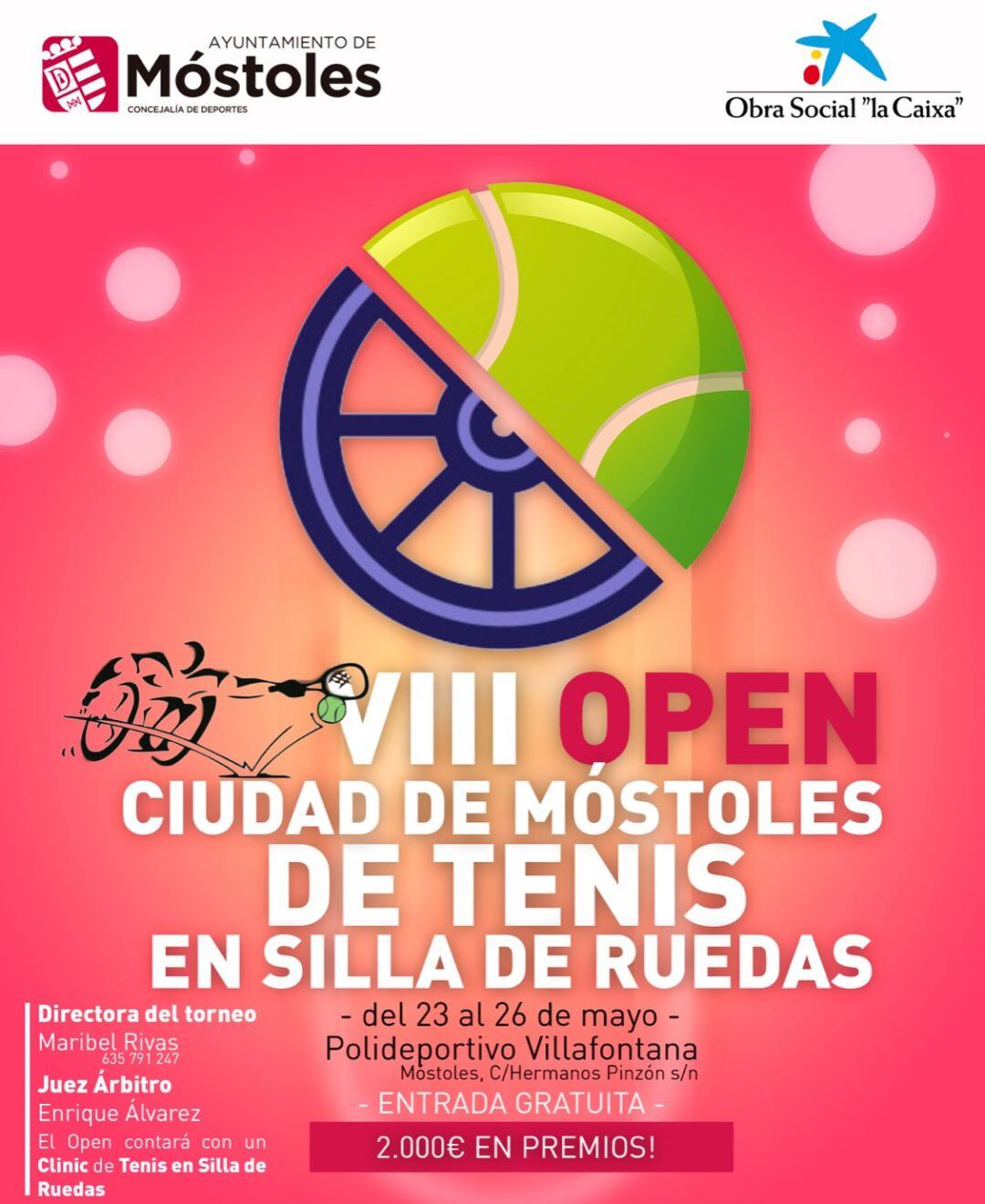 Cartel del VIII Open Ciudad de Móstoles de tenis en silla de ruedas