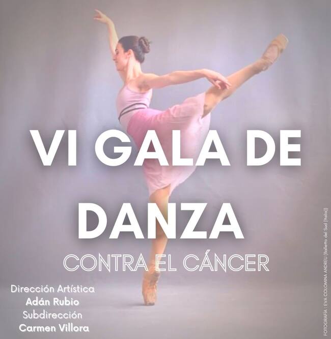 Cartel de al VI gala de Danza a beneficio de la Junta local Elda-Petre de AECC