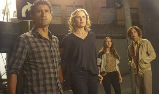 Foto promocional de &#039;Fear the walking dead&#039; con sus cuatro protagonistas