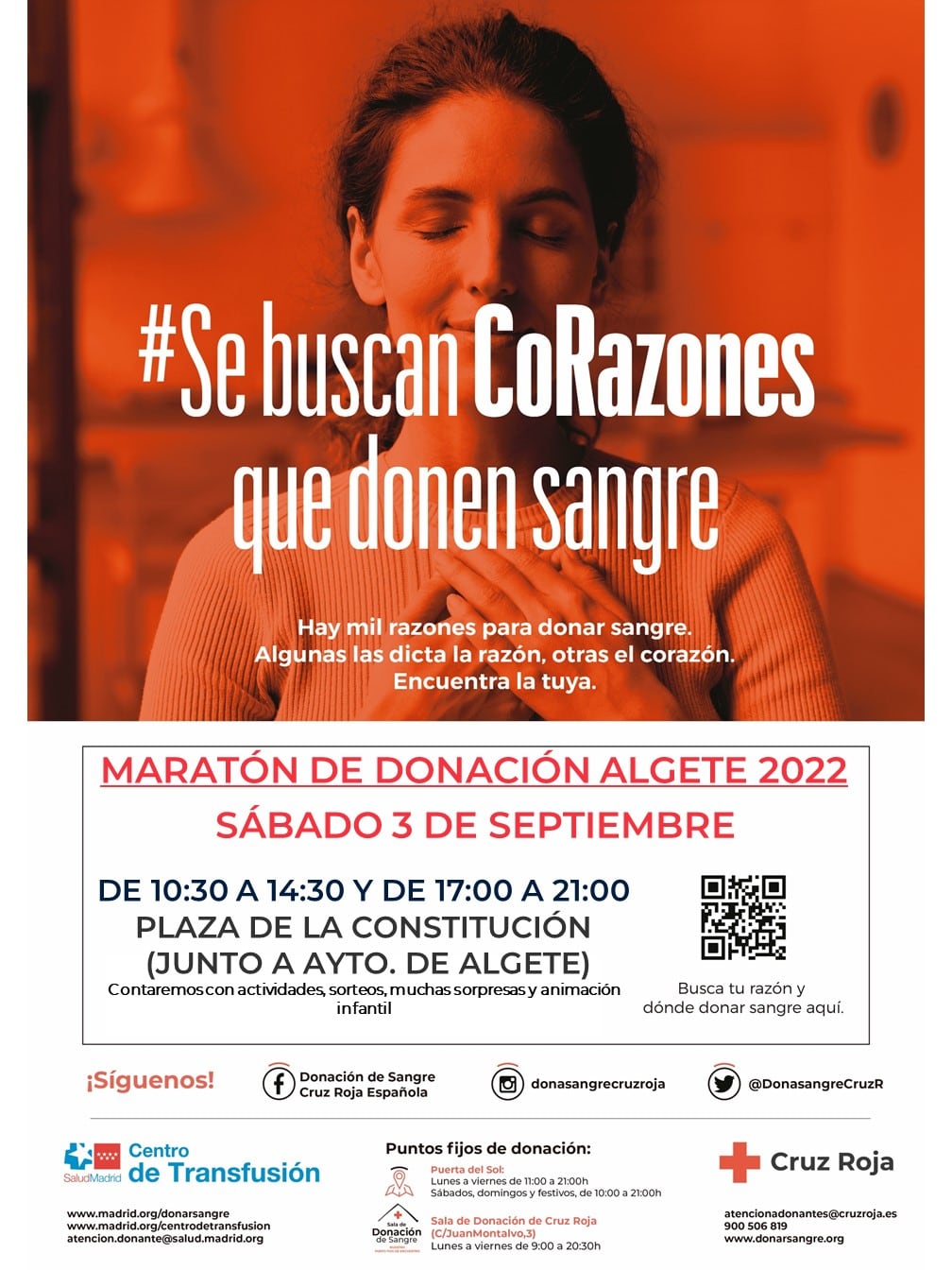 Las unidades de extracción de sangre de Cruz Roja podrán encontrarse en la Plaza de la Constitución, de 10:30h a 14:30h y de 17:00h a 21:00h, el 3 de septiembre