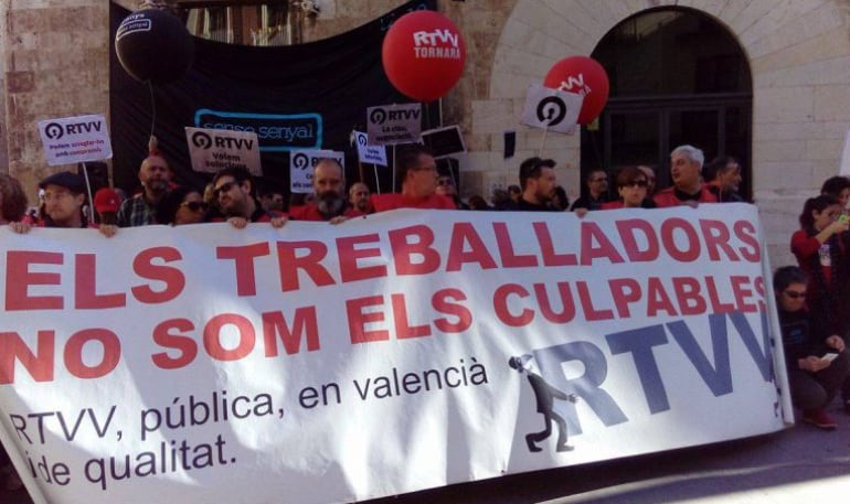 Imagen de archivo de una manifestación contra el cierre de RTVV