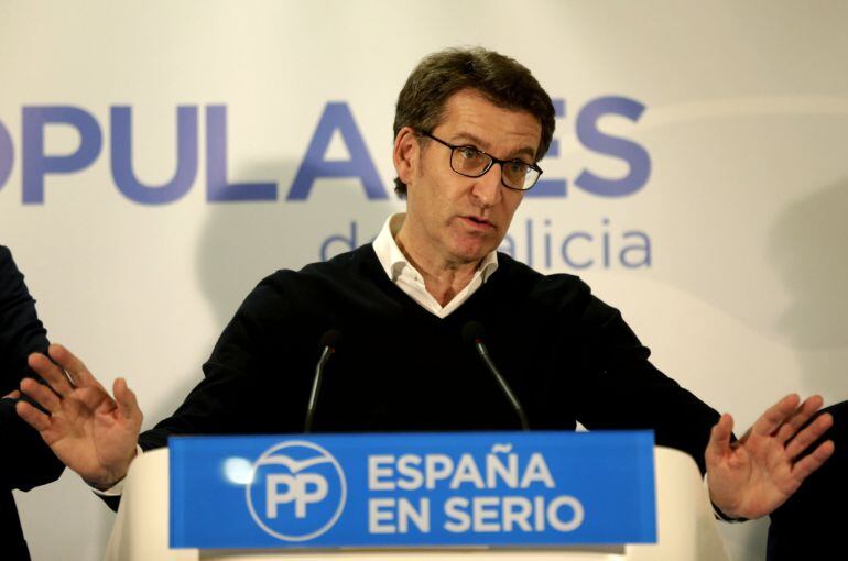 El presidente de la Xunta, Alberto Núñez Feijóo, valora los resultados del Partido Popular en las elecciones generales