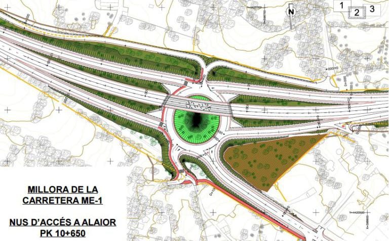 Plano del desvío  de Alaior que estará operativo en abril.