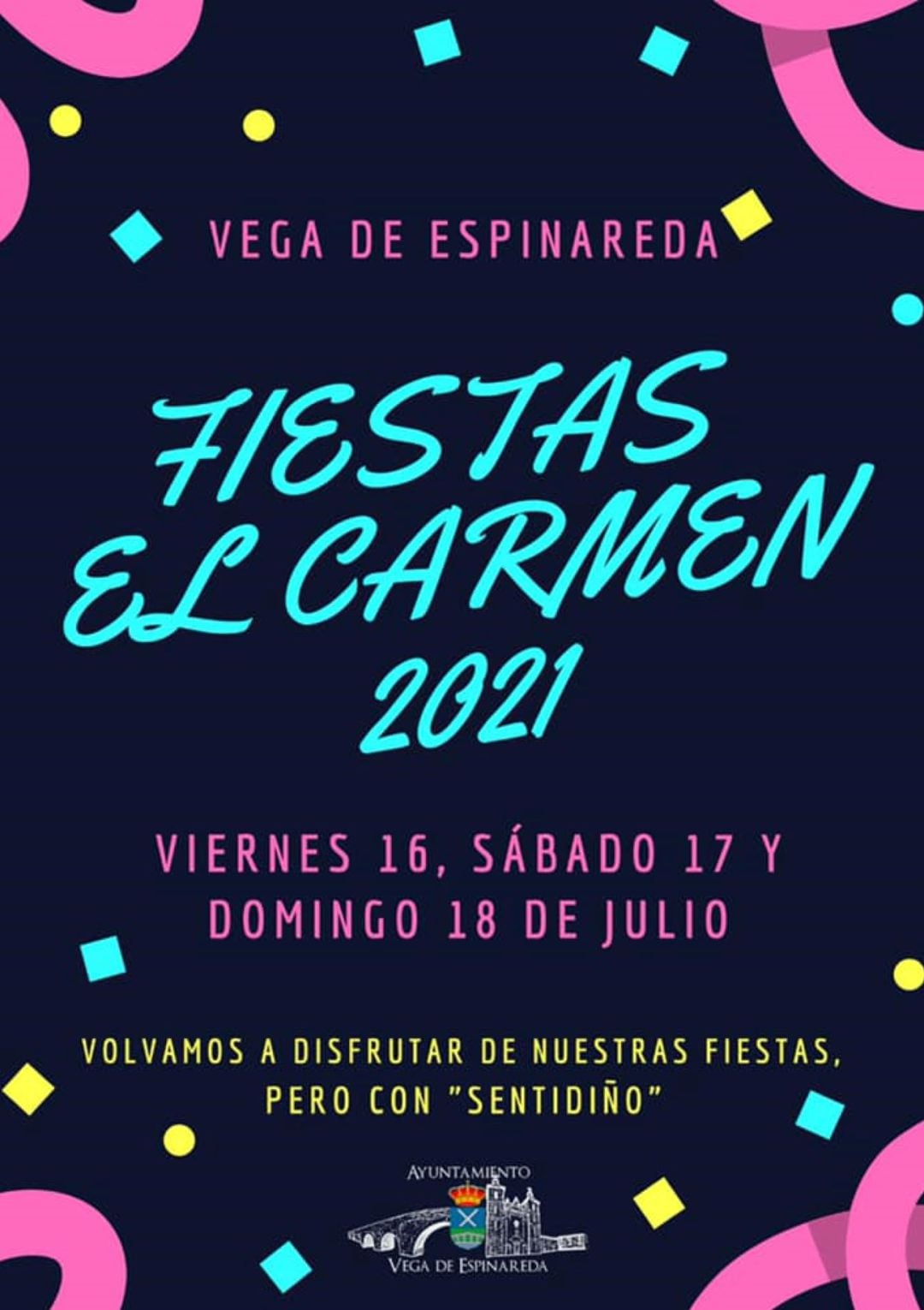 Cartel de las fiestas suspendidas