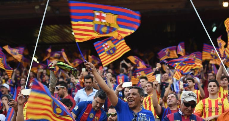 Aficionados del Barça en la última final de Copa 