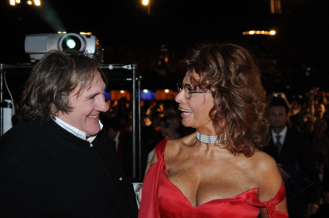 Gerard Depardieu y Sophia Loren llegaron a Tenerife como jurado de la Gala de la Reina del Carnaval en el año 2008