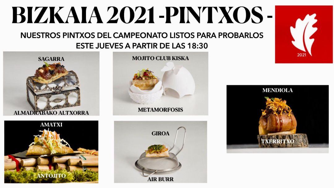 Cinco establecimientos hosteleros de Ermua lucharán dentro de unos días por hacerse un hueco en la final del Concurso de PIntxos de Bizkaia