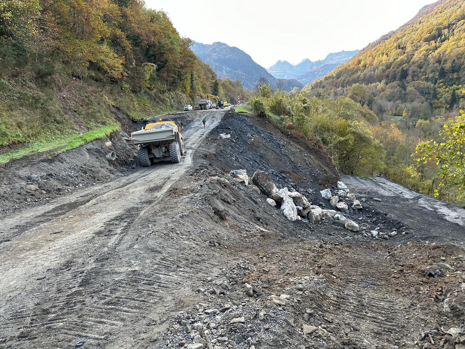 Estado de las obras en la RN-134 el pasado 7 de noviembre de 2024