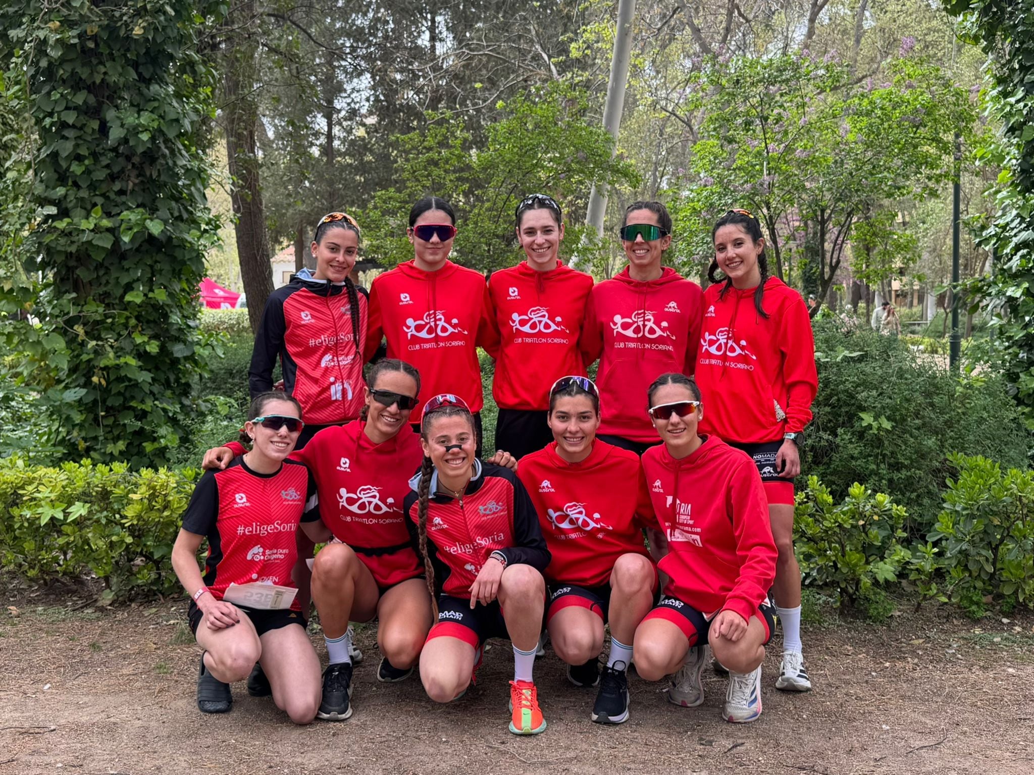 Equipo femenino del Deporama Triatlón Soriano en la Liga de Clubes.