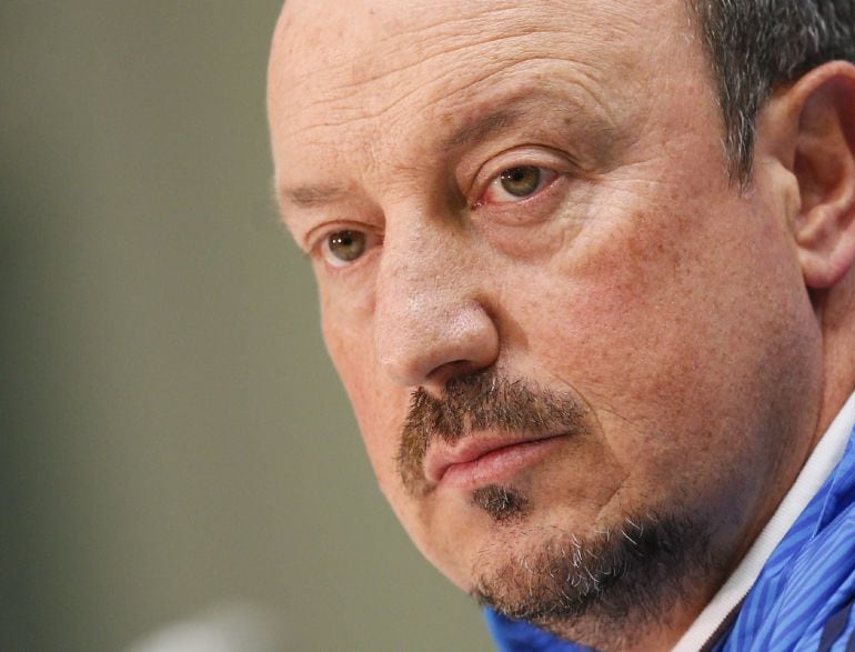 El entrenador del Real Madrid, Rafael Benítez durante una rueda de prensa 