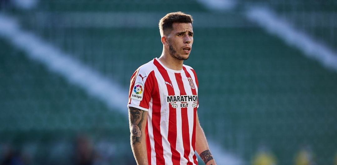 Christian Rivera, durante un partido con el Girona