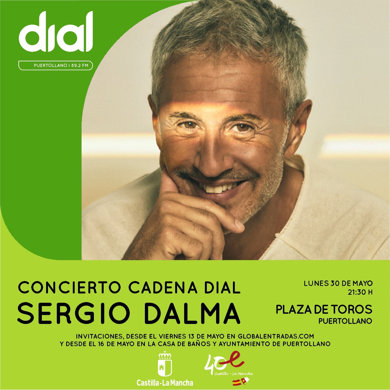 Cartel promocional del concierto de Sergio Dalma en Puertollano