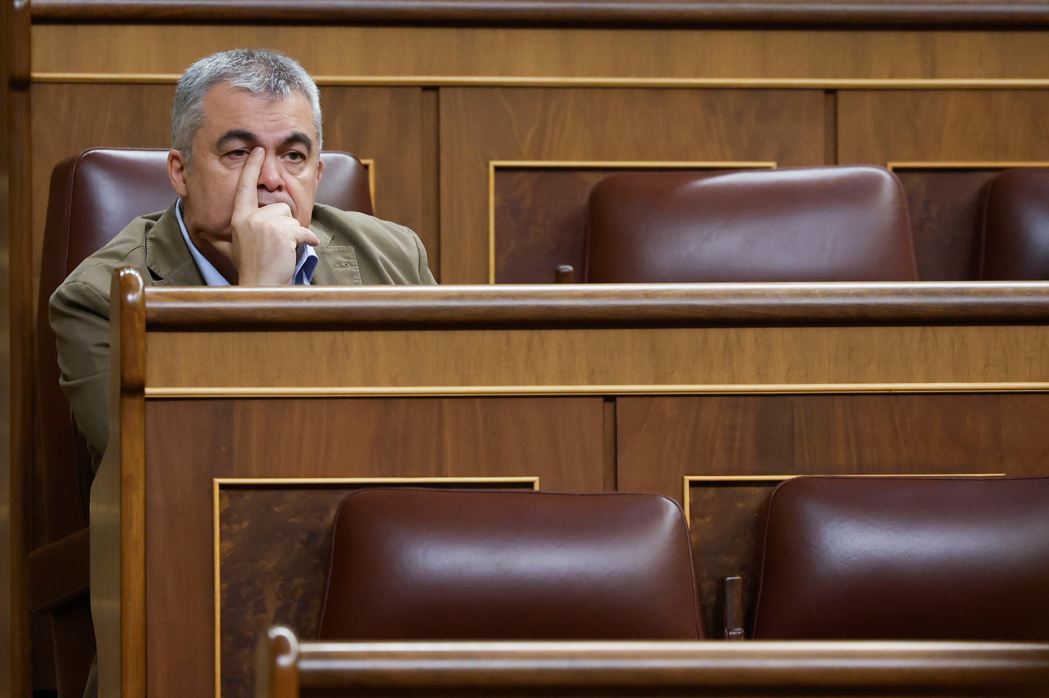 El diputado socialista Santos Cerdán, durante la sesión de control al Ejecutivo este miércoles en el Congreso