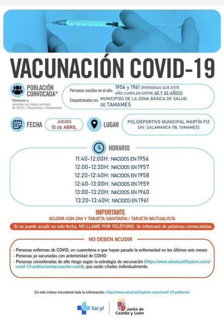 Información de la vacunación en Tamames