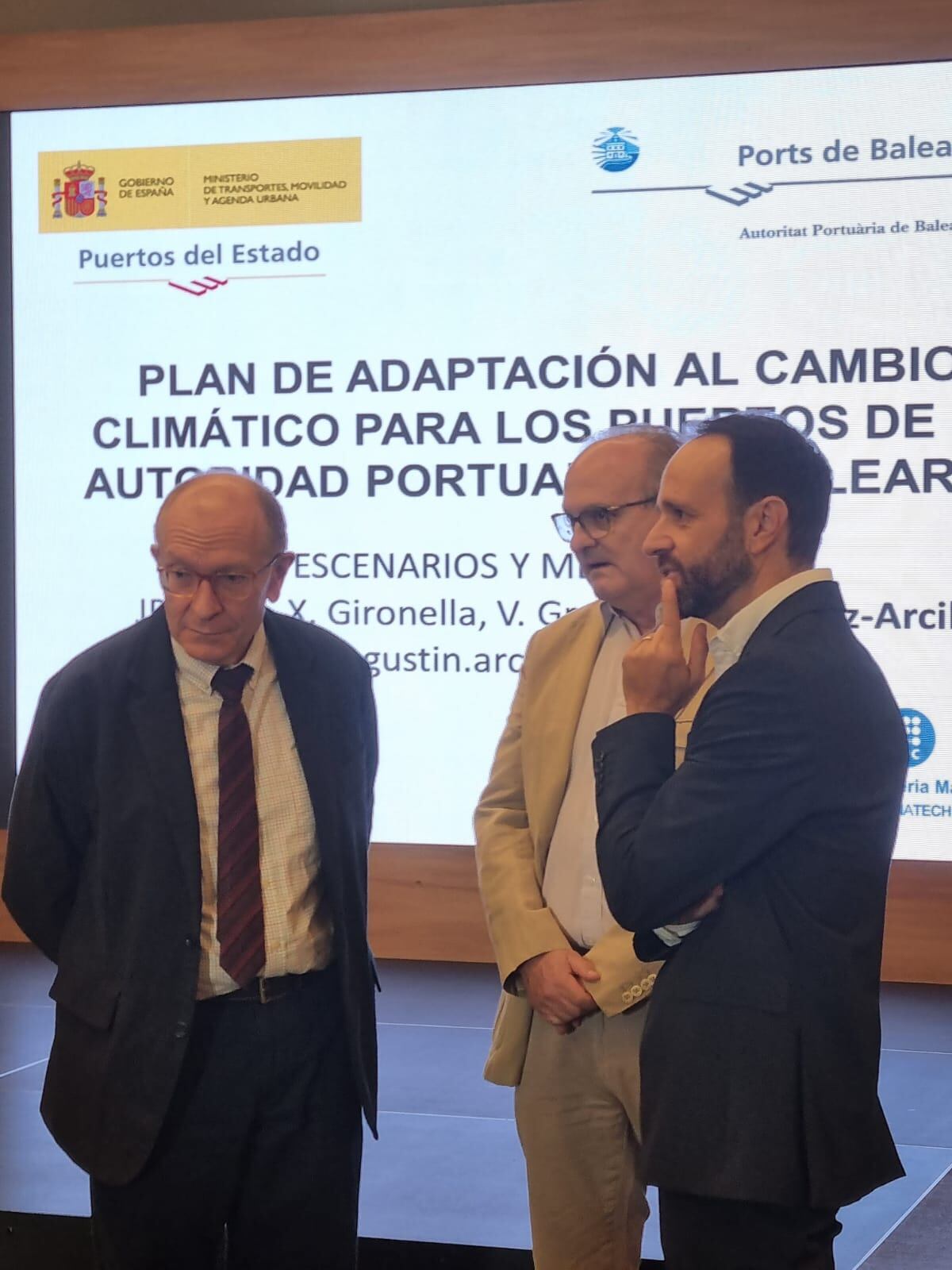 Toni Ginard, presidente APB, Agustín Sánchez-Arcilla y Joan Pau Sierra