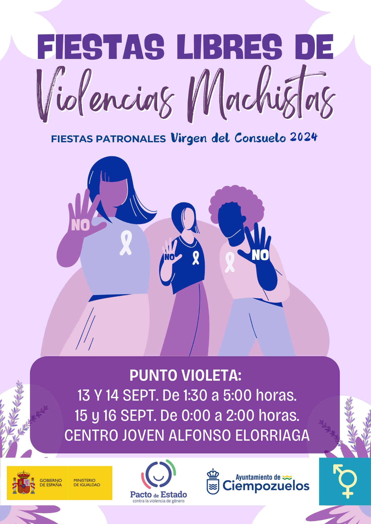 Cartel del punto violeta de Ciempozuelos