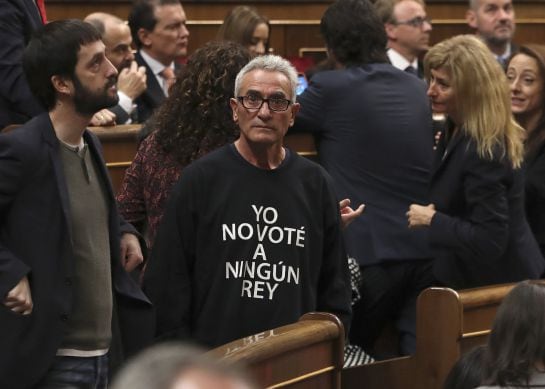 Diego Cañamero, con su sudadera reivindicativa