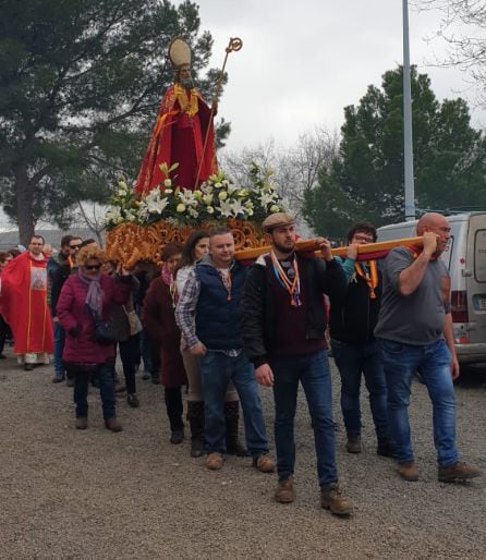 Foto de archivo del traslado de la imagen de San Blas en Moral de Calatrava