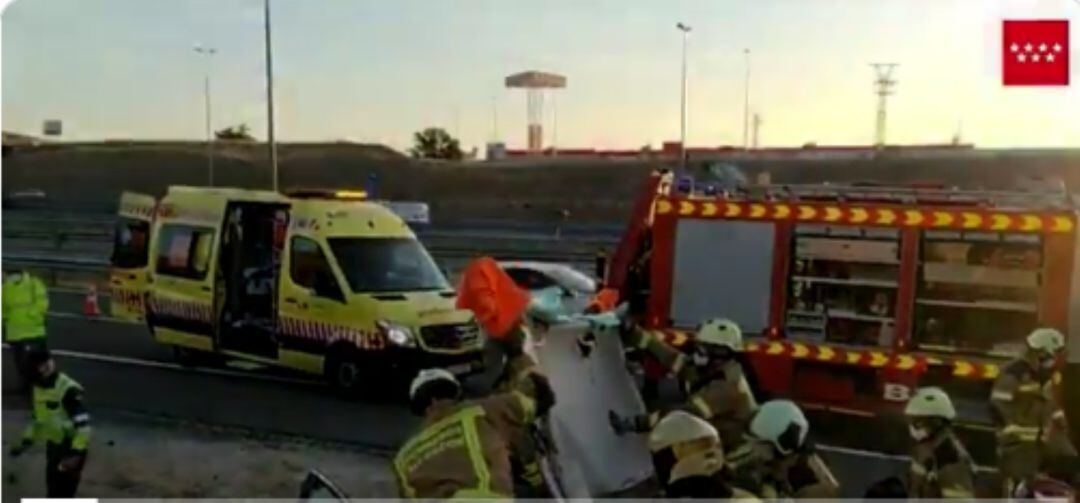 Accidente en la M-50 a la altura de Alcorcón