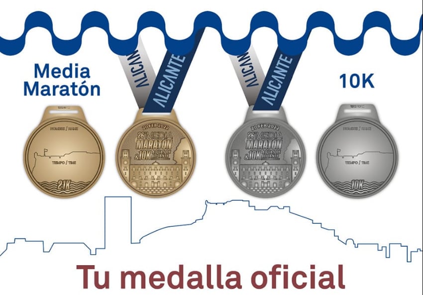 Medallas que se entregaran a todos los corredores