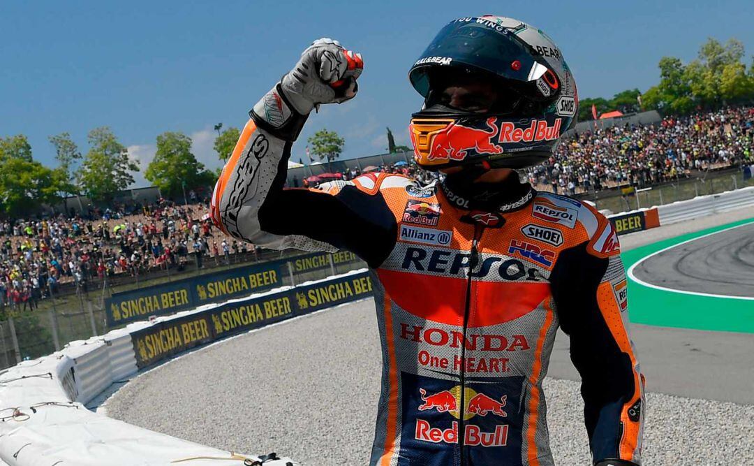 Marc Márquez, tras su victoria en Montmeló en 2019.