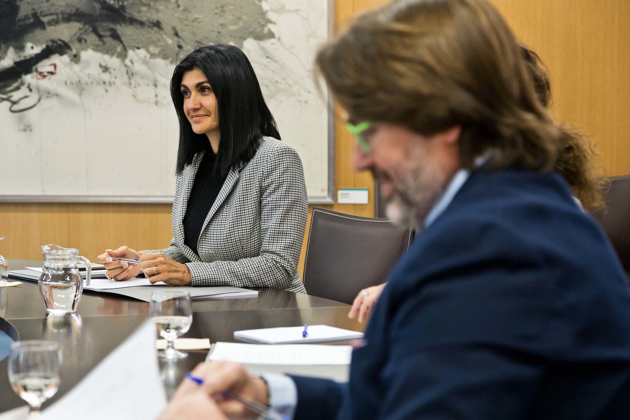 Montaner durant la junta de presidents.