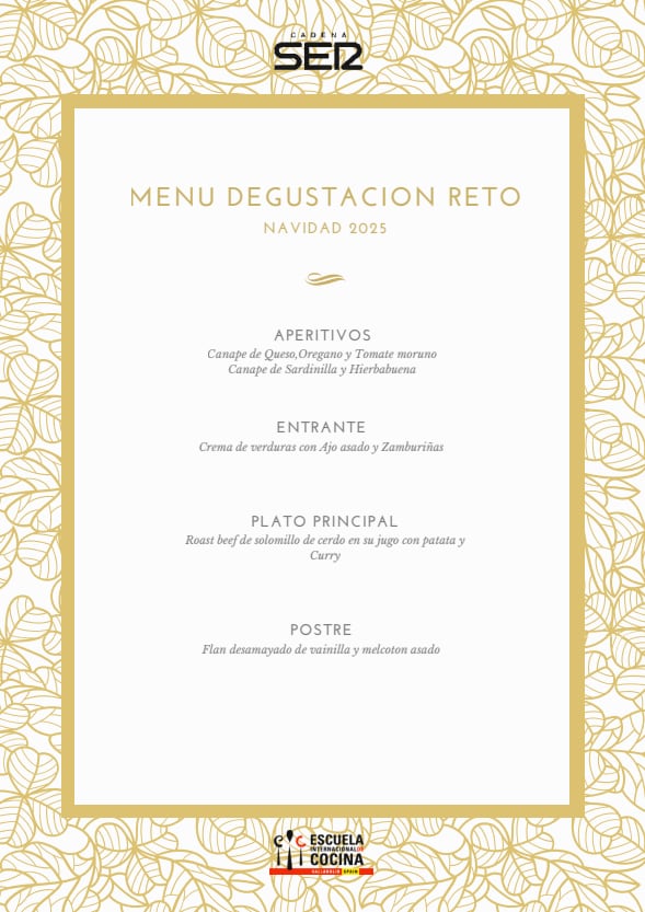 Menú de Nochebuena elaborado por el cocinero Raúl del Moral