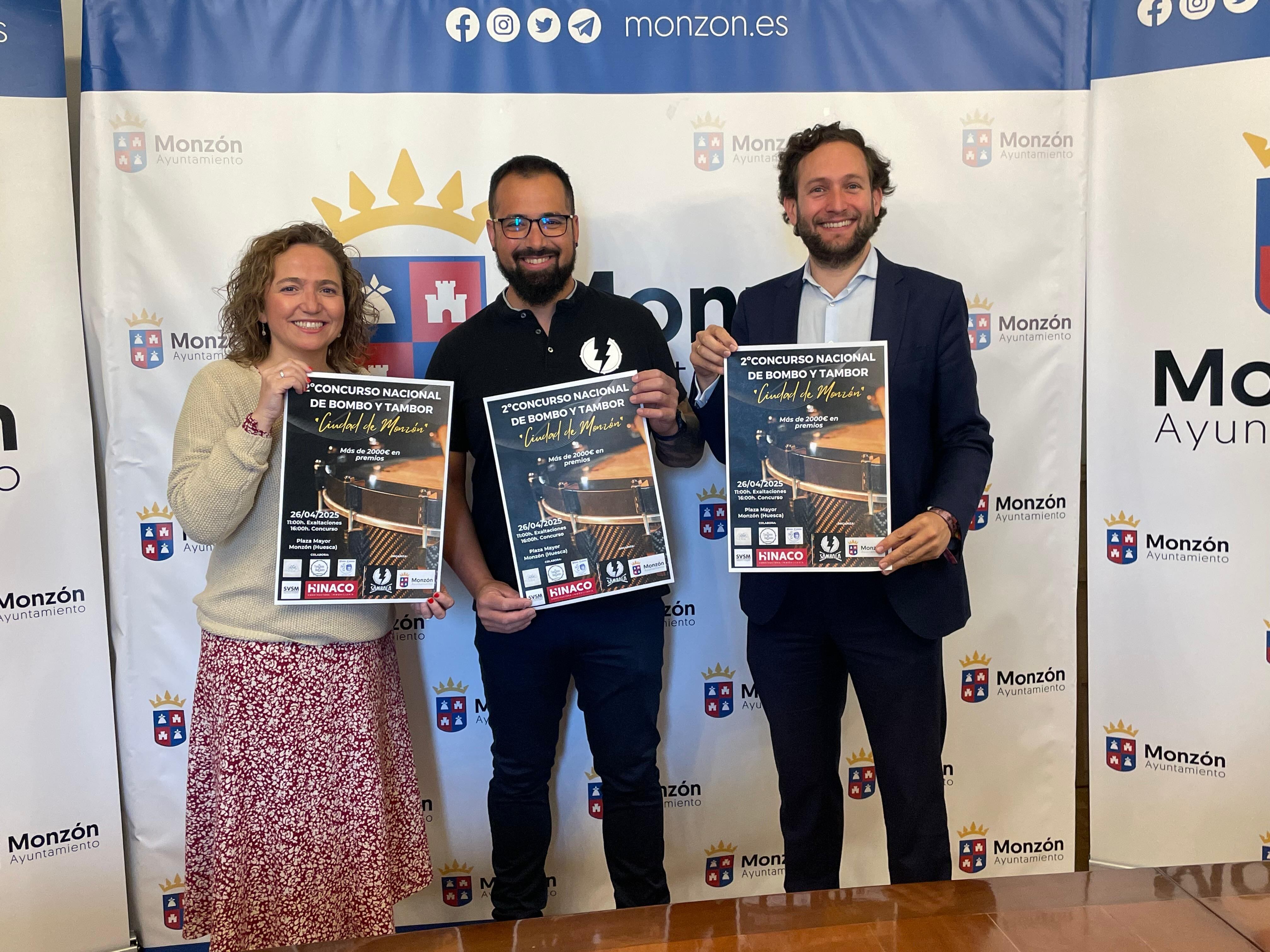 Marta Montaner, Alan Abadías e Isaac Claver en la presentación del evento. Foto: Ayto. de Monzón